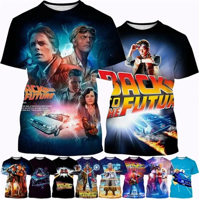 Hot Sale Funny Movie Back To The Future 3D T-shirt Personality Men’s And Women’s Harajuku Style Streetwear Printed Short-sleeved