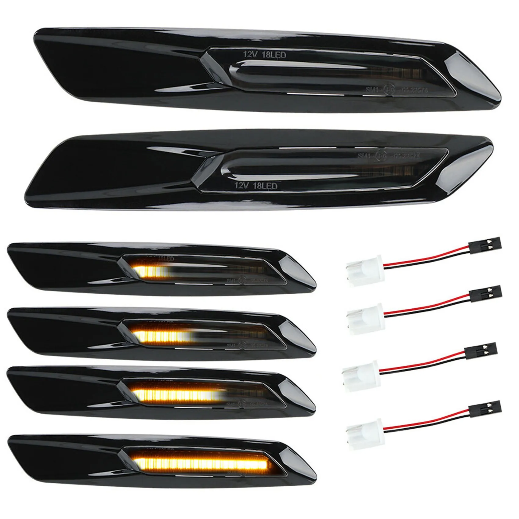 2Pcs Cat Turn Signal Light LED Car Dynamic Side Marker Blinker Light Signal Lamp for-BMW E60 E61 E81 E82 E88 E90 E91 E92