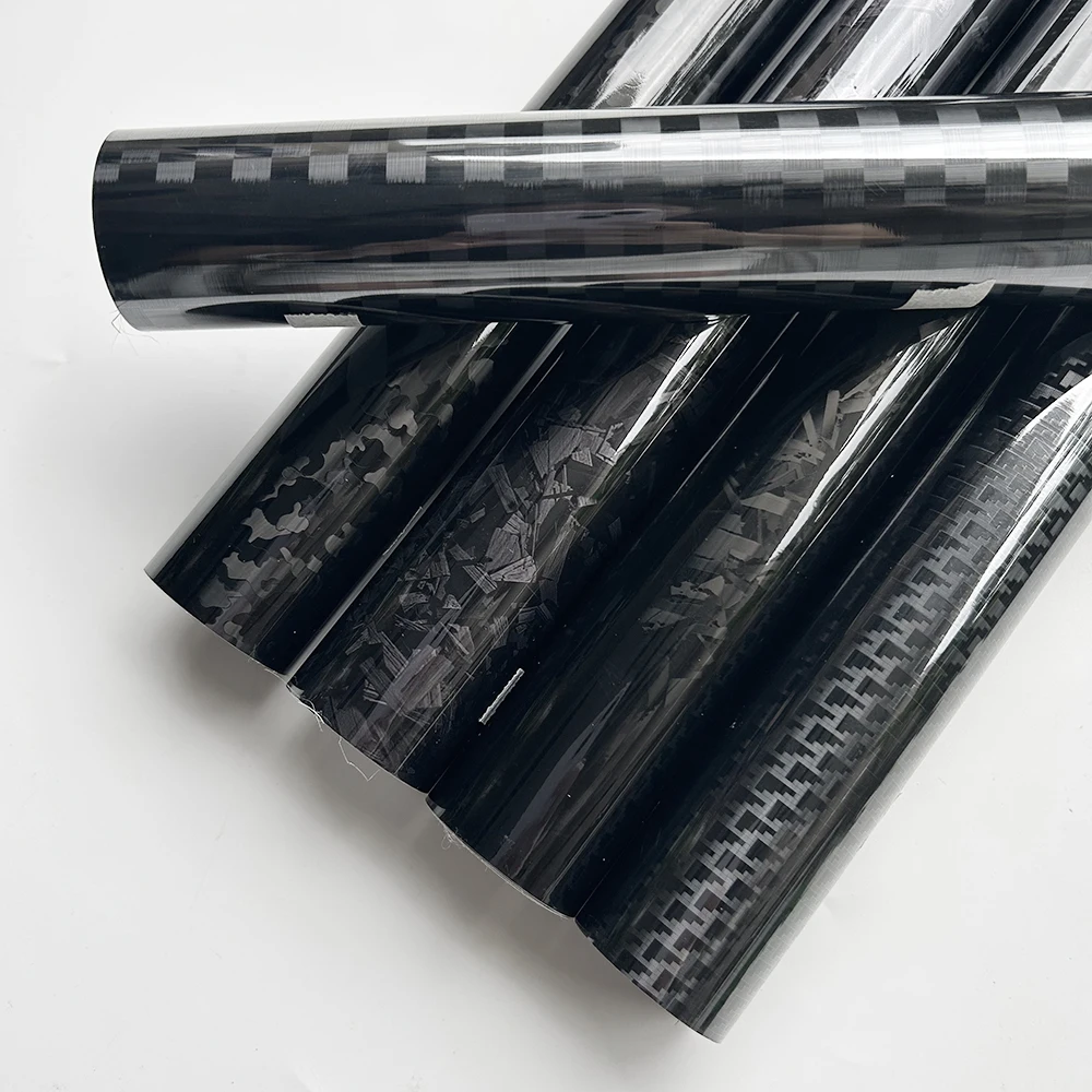 Forged Carbon Fiber Vinyl Wrap - Cosmic Checkered Design for Vehicle & Motorcycle Decoration