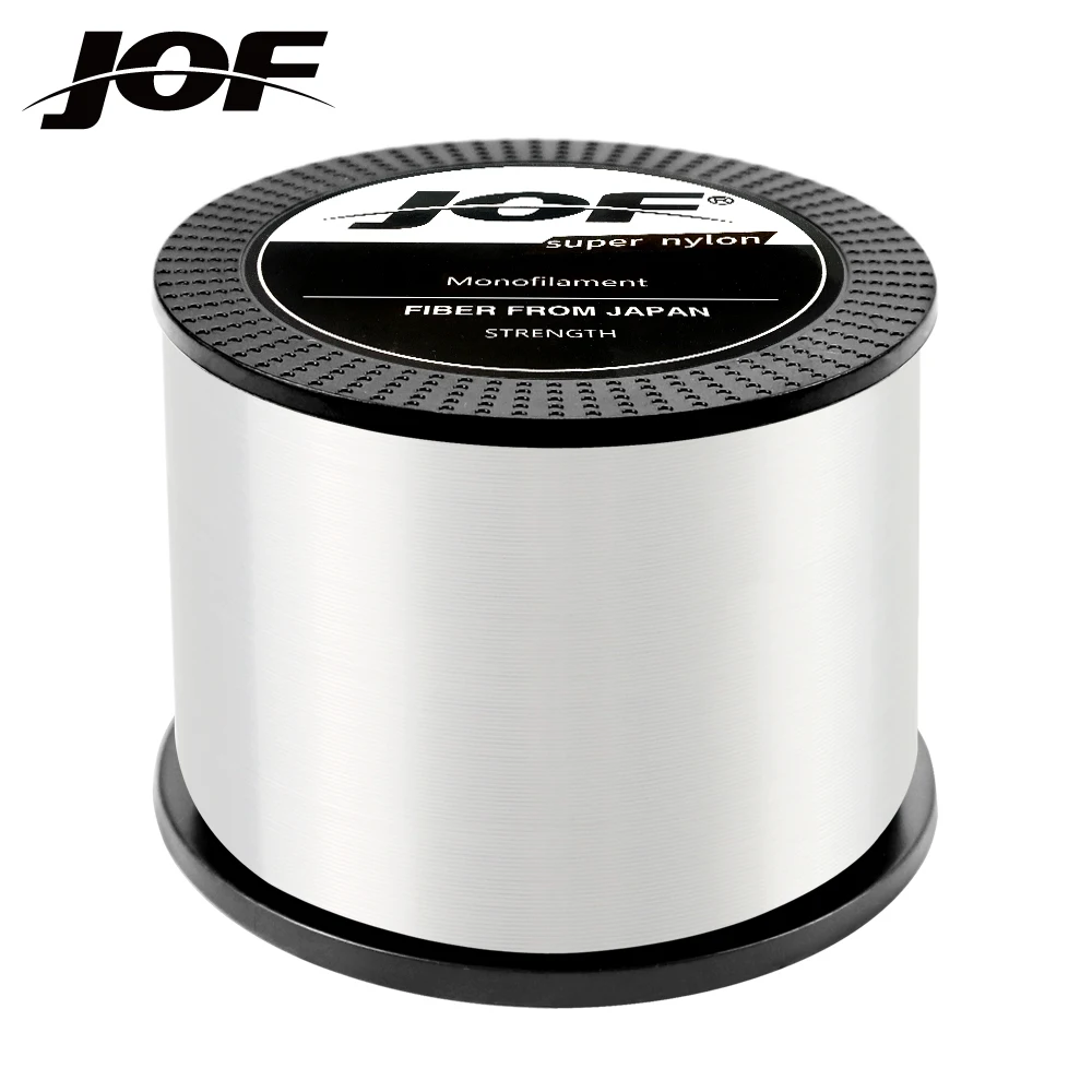JOF 500M-1000M Nylon Monofilament Fishing Line 0.168mm-0.50mm Fishing Tackle Superior Material Smooth Casting
