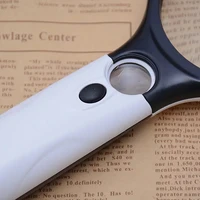 White Magnifying Glass Handheld 45X Magnifier With 3 LED Light For Reading Magnifying Glass Jewelry Loupe 5