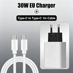 High - Speed 30W USB - C Charger with Fast Charging Cable - EU Charger and Cable