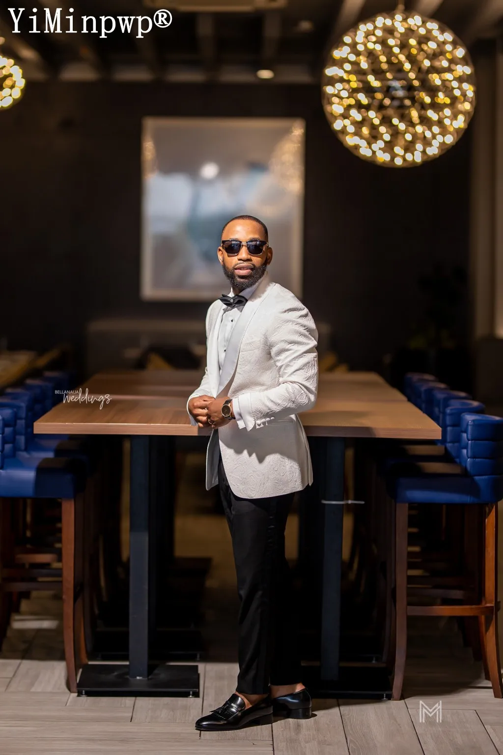 2024 White Jaquard Wedding Suits for Men Shawl Lapel One Button trajes elegante para hombres Blazer Tuxedos Jacket+Pants Bespoke