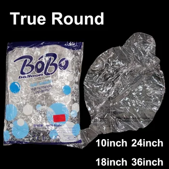 풍선 부케용 투명 투명 풍선, 프리 스트레치 보보 풍선, 트루 라운드, 10 인치, 18 인치, 24 인치, 36 인치, 10-50 개