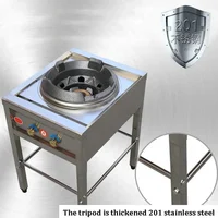 Stainless Steel Fierce Fire Stove Commercial Liquefied Gas Stove with Fan Hotel Dedicated High Pressure Gas Cooktop Single Stove 1