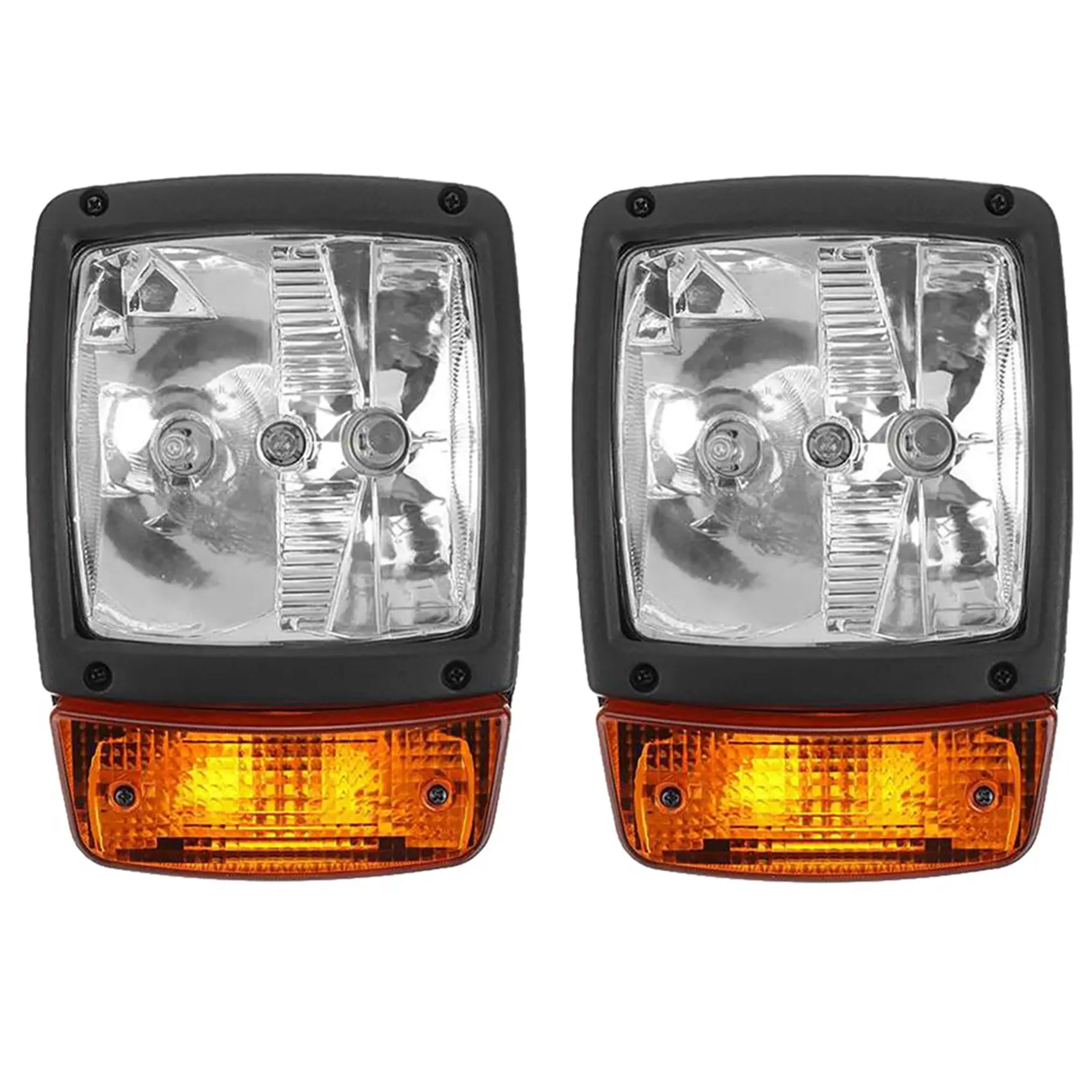 

2X 24V Excavator JCB Front LED Headlights Turn Signal Lamp Indicator Work Light for Tractor Telehandler Loader Forklift