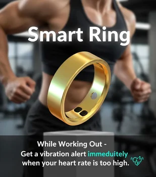 Anello Intelligente QINO K19 con Notifica Vibrazione Chiamata e Promemoria per Uomo, in Acciaio Inossidabile, Monitoraggio Salute e Frequenza Cardiaca, Custodia di Ricarica Gratuita