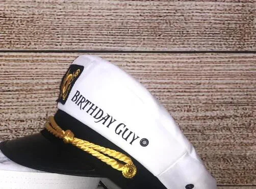 Capitano Cappello Barca A Vela Cappello Bianco Ricamato Oro