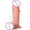 8 Inch Skin Feeling Realistic Dildo with Moving Foreskin Suction Cup Dildo Flexible Penis Sex Toys for Women Vaginal G-spot 1