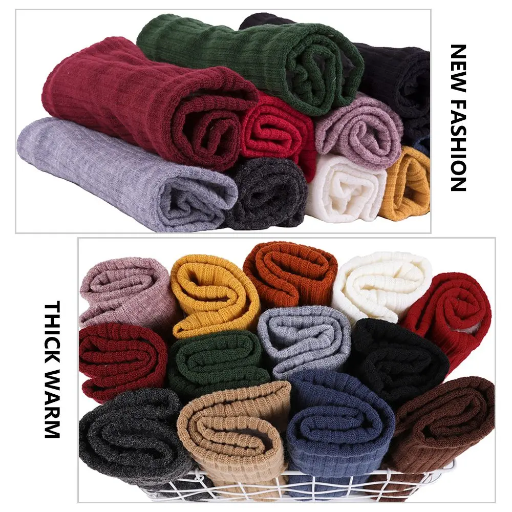 Shawl Wrap Thick Knitted Collar Scarf Double-Layer Winter Neck Gaiter Circle Loop Scarves Fleece Lined Scarf Neck Warmer