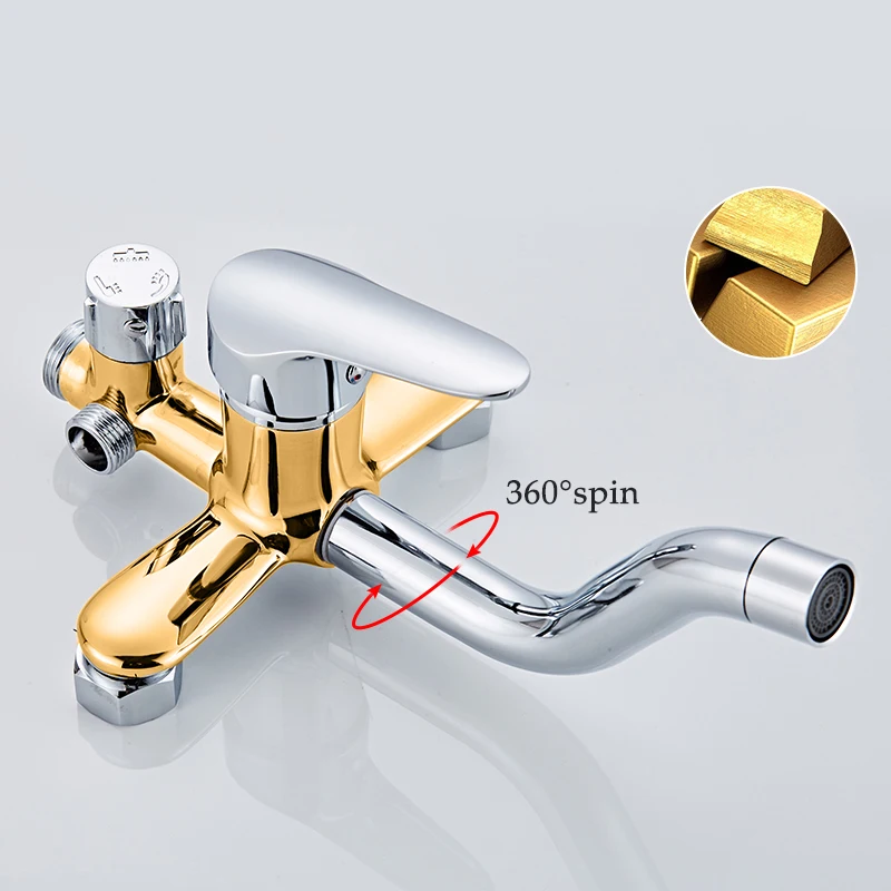 Bathroom Shower Set SPA Shower Head Bath Rotatable Mixer Hand Faucets Rainfall Chrome Showers Copper shower head shower set