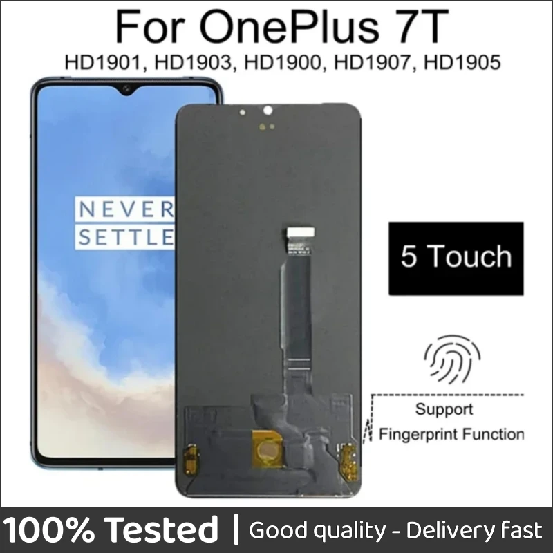 

OLED LCD For Oneplus 7T 1+7T HD1901 HD1903 HD1900 HD1907 HD1905 LCD Display Touch Screen Digitizer Assembly Phone Replacement