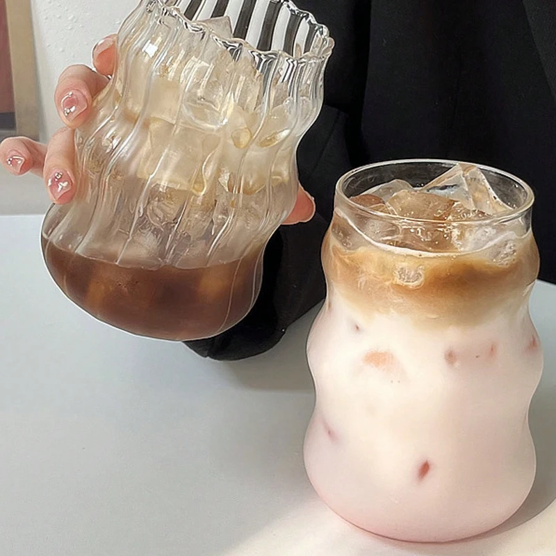 Cloud Cup with Straw for Coffee, High Borosilicate Juice, Spiral Cup, Chubby and Cute, Creative Design with High Aesthetic Value