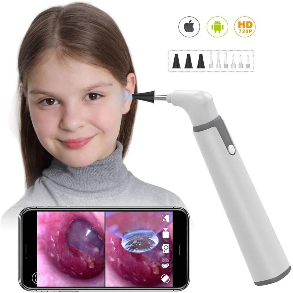 

2024 Wireless Otoscope Ear Camera 3.9mm 720P HD WiFi Ear Scope with 6 LED Lights for Kids and Adults Support Android and iPhone
