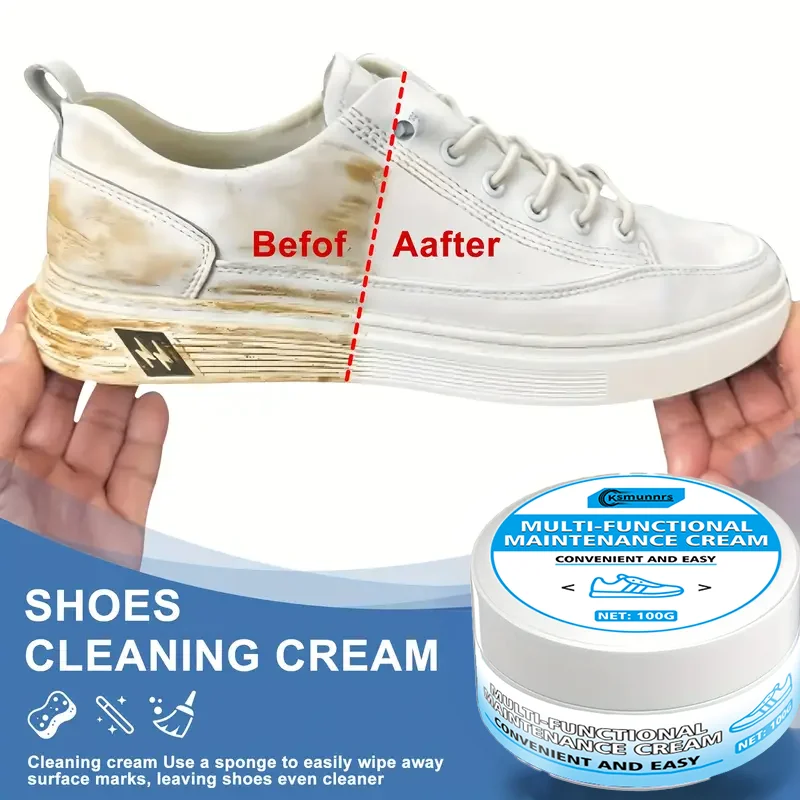 White Sneaker Maintenance Cream: Synthetic Leather Polish/Refurbisher,Restores Shine for Shoes&Leather Furniture – Easy Home Use