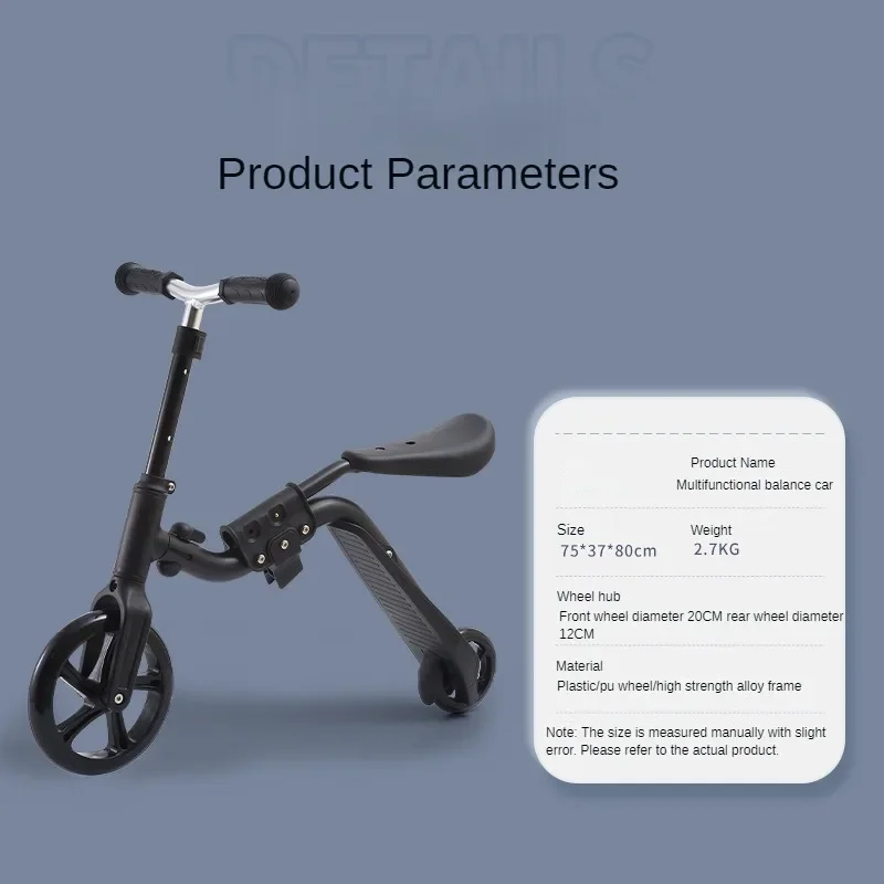 Dual Purpose Children's Scooter For Toddlers Aged 3-6-8 Multifunctional Balance Bike Simple Foldable Scooter