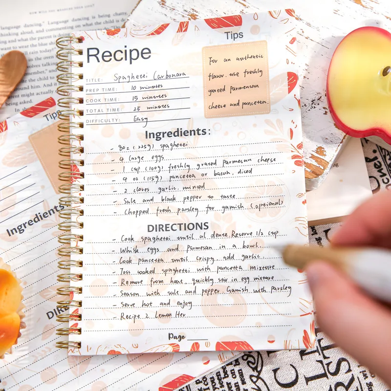 Nourishing Lifestyle Recipe Journal - 104 Pages, Spiral-Bound Notebook