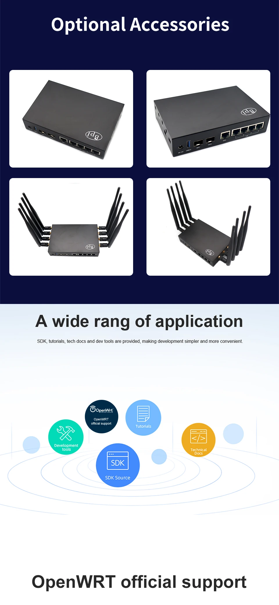 Banana Pi BPI R3 Router Filogic 830 Development Board Quad Core MediaTek MT7986