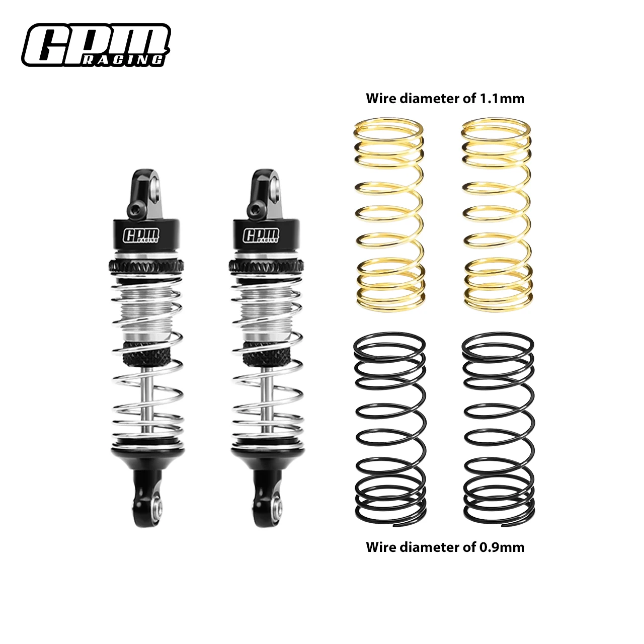 High-Performance Aluminum Adjustable Spring Shock, 58mm (Set of 2)