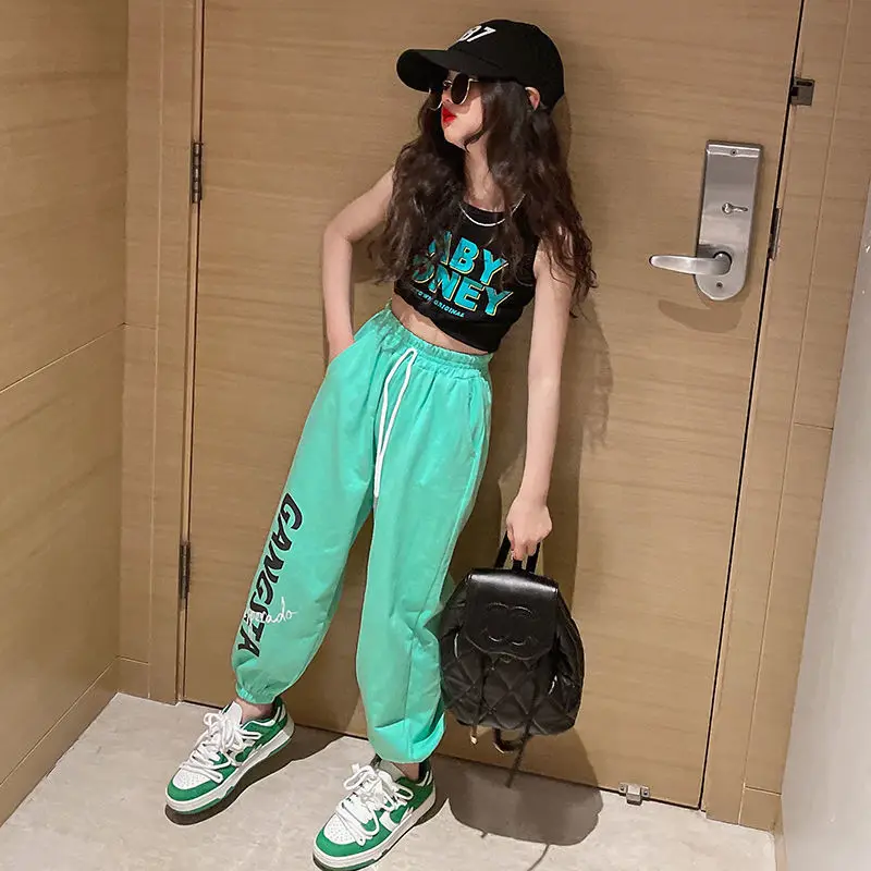 

Summer Girls Casual Cotton Solid Pullover 2Pcs Set Girls Outfits Girls Clothes Teen Girls Clothing Girls Clothes 10 12 13 14Year