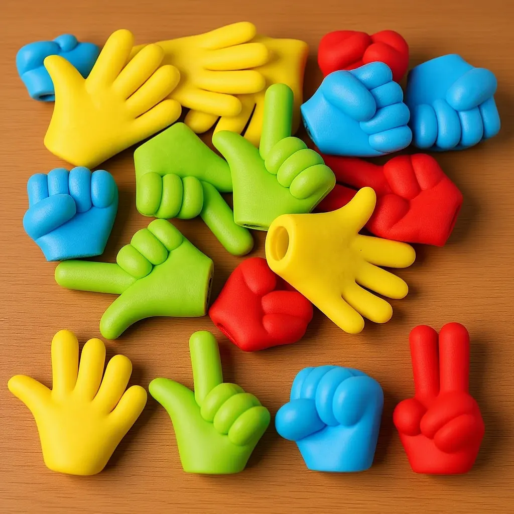 16Pcs 연필 지우개 귀여운 참신한 작은 지우개 탑스 락 페이퍼 가위 재미있는..