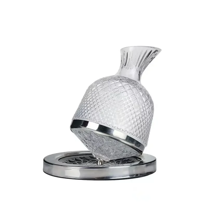 High Grade Crystal Glass 360 Rotating Decanter Tumbler 1500ml Decanter Wine Dispenser Aerator Mirror Jug Gift Bar Decoration