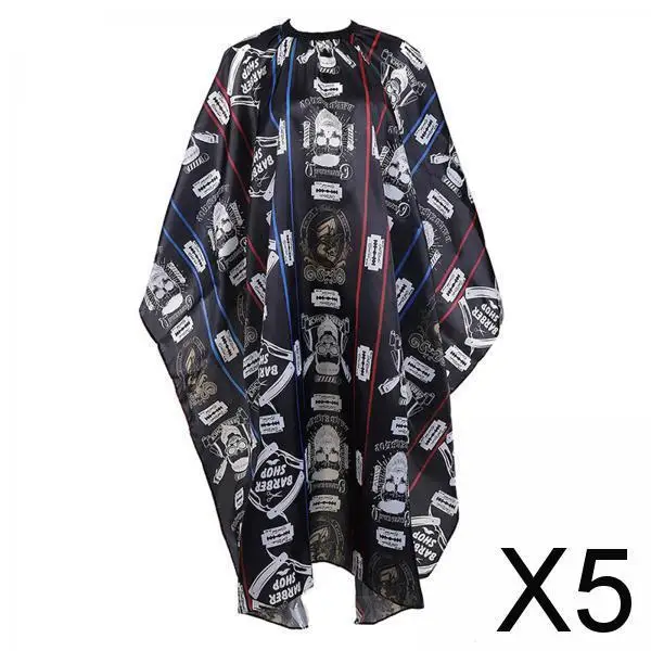 

5X Haircut Cape Cloth Waterproof Anti Static Printing Easy Clean for
