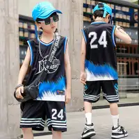 Maillot de basket-ball à séchage rapide pour enfants, chemise pour garçon et fille, uniforme d'équipe pour enfants sportifs, tenue de vêtements de rue pour enfants, beau 2