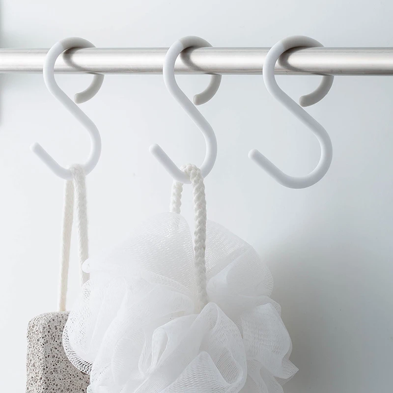 Multi Purpose Hooks Kitchen Hooks Wall Organizer Hook Wall Mount Hooks SHIMOYAMA 3pcs S Shaped Hooks Portable Plastic Multi-purpose S Hanging Storage Hook Kitchen Bathroom Soft Head Organizer Hook