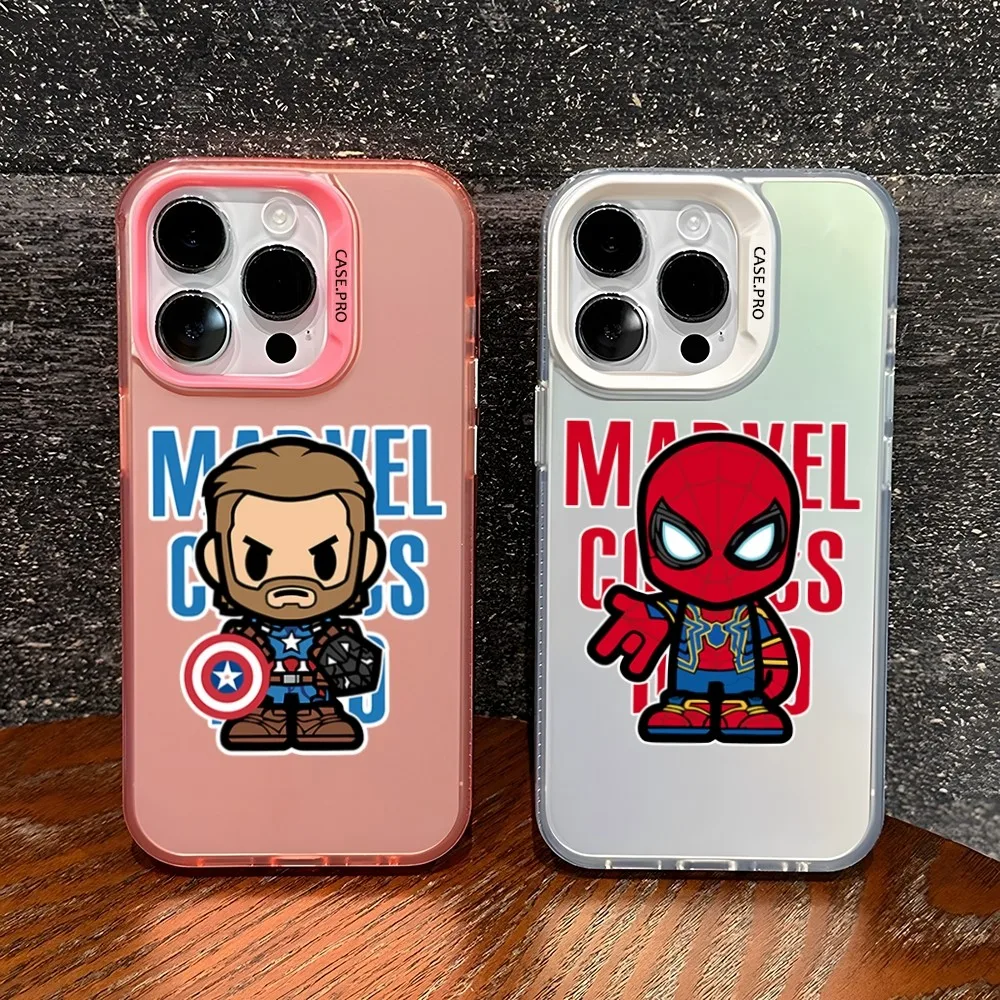 Spidermans Irons Man Phone Case Argento Colorato Opaco Per Xiaomi Redmi 12 11 13T Poco X3 X5 M3 Pro Lite Cover Rigida Antiurto