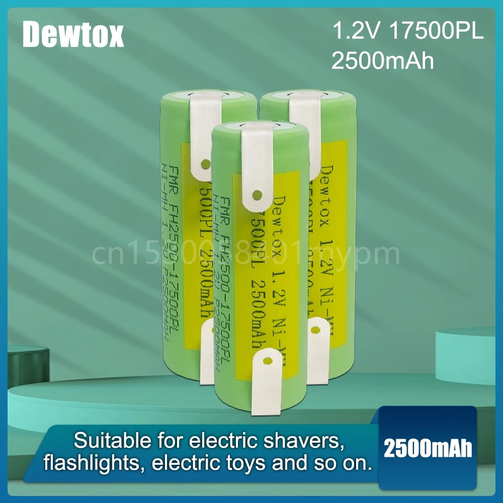 17500Pl 1.2V 2500Mah Batteria Ricaricabile Ni-Mh Di Grande Capacità Per Rasoio Elettrico Rasoio Braun Procare Spazzolino Orale-B