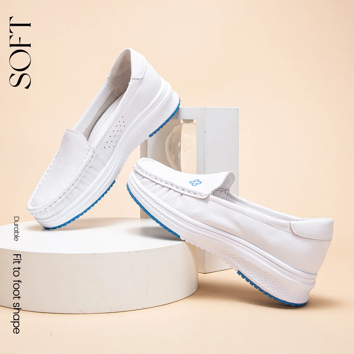 أحذية مسطحة بسيطة بلون سادة، أحذية نسائية مسطحة جد...