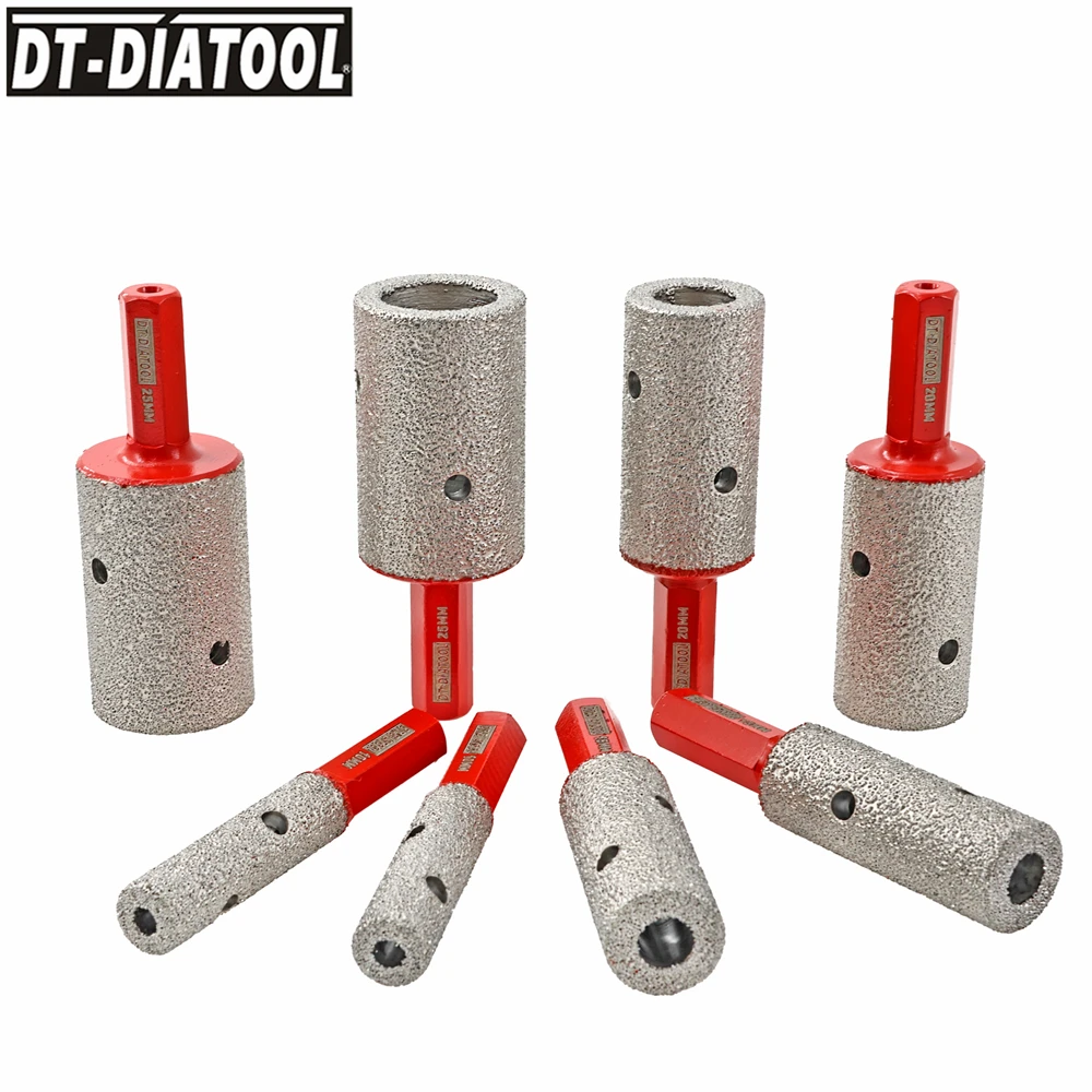 DT-DIATOOl 10/15/20/25mm Diamond Milling Bit Hex Shank Enlarging Grinding Enlarge Shape Trimming Ceramic Porcelain Marble Tile brazed diamond grinding wheel chamfer bit cone reamer m14 thread enlarge shape round hole beveling trimming tile ceramic marble