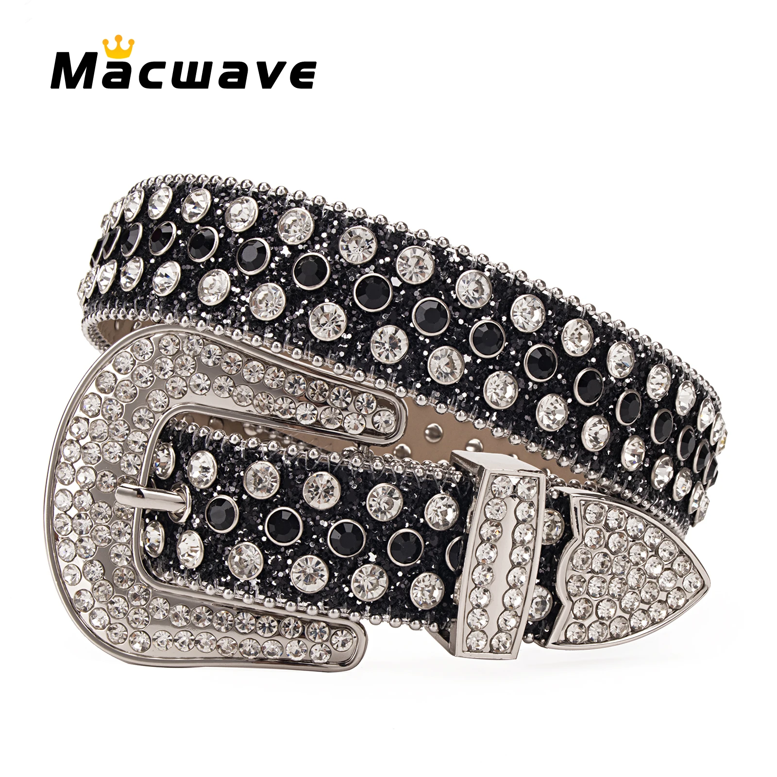 

Studded Belt Western Cowgirl Cowboy Bling Bling Rhinestones Belt for Women Men Vintage Cinto De Strass Ceinture Femme