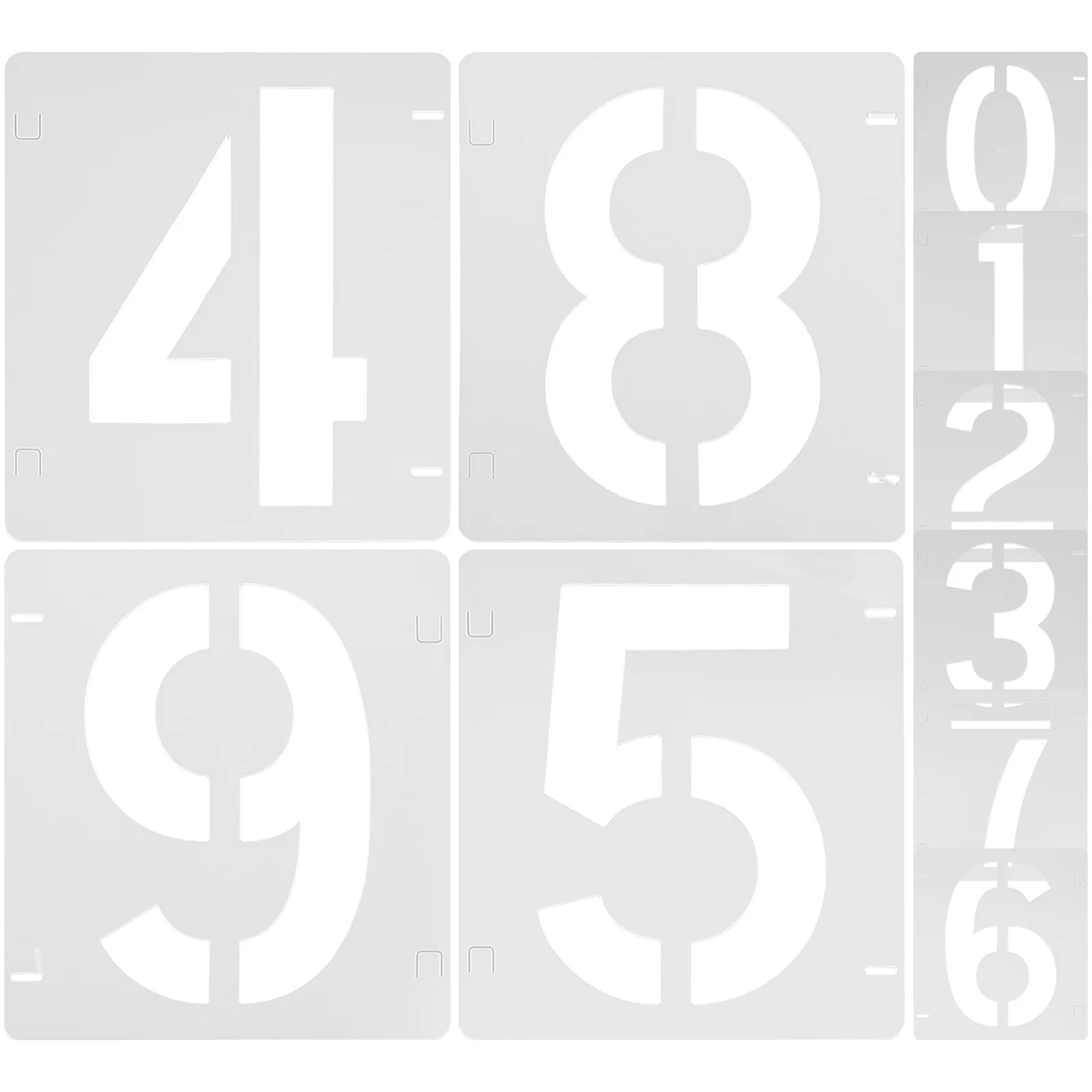 

10 Sheets Large Number Stencils Digital Template Painting Templates White The Pet Kids