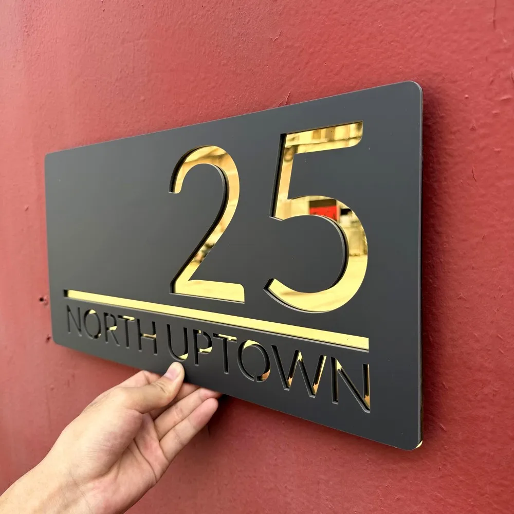 House Number Signs Door Signs House Numbers Number Plate Custom Exterior House Number Plate 3D Acrylic Cutting Plate Personalized Outdoor Residential Street Number Door Sign Gift