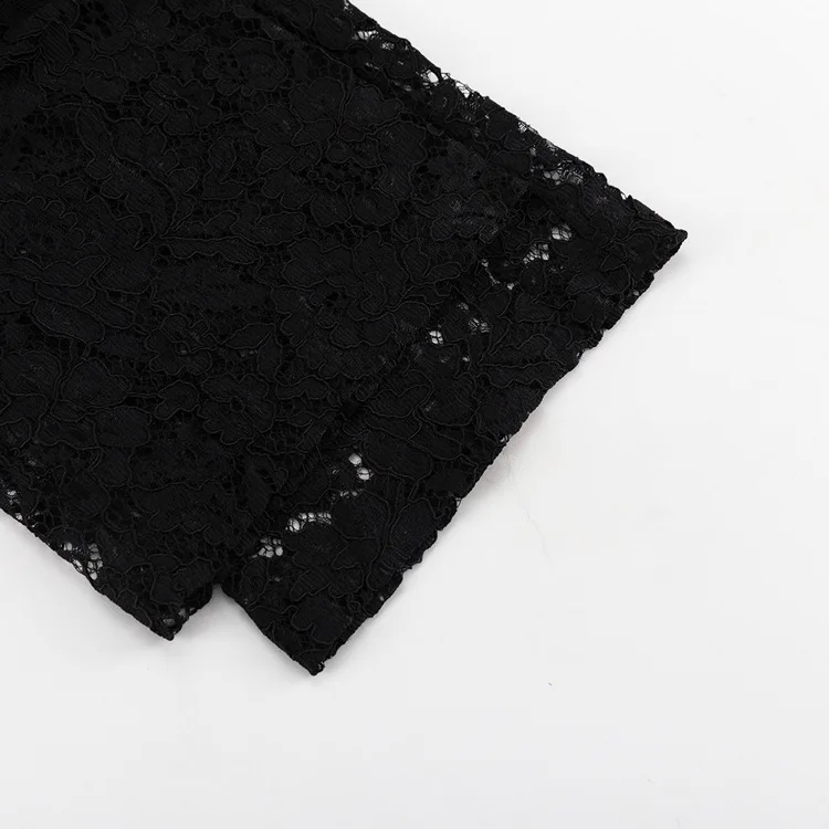 Lace Hollow Out Printed 2 Piece-Set Trousers Female See-Through Sexy See-Through Shirts And Fashion Women's Pants Outfits