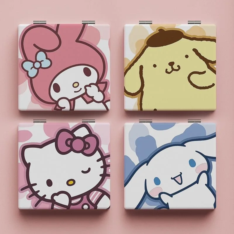 

Sanrio Новинка Kawaii Cute Kuromi Hello Kitty My Melody мультфильм складное зеркало для макияжа для студентов подарок для девушек портативное зеркало