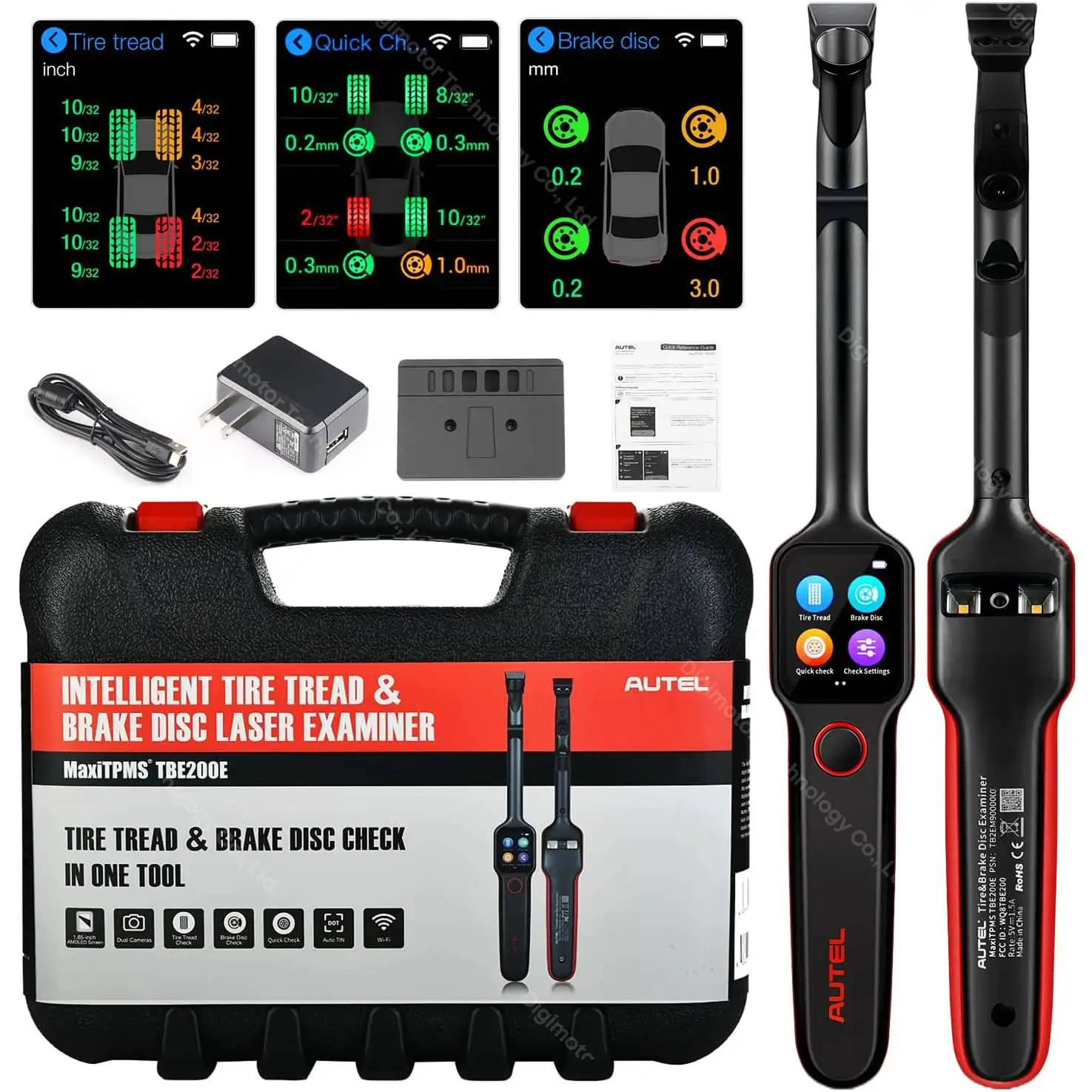 Autel MaxiTPMS 타이어 브레이크 검사기, 2025 최신 자동차 트레드 깊이 및 브레이크 디스크 마모 레이저 테스터, DOT 스캔 도구, TBE200E
