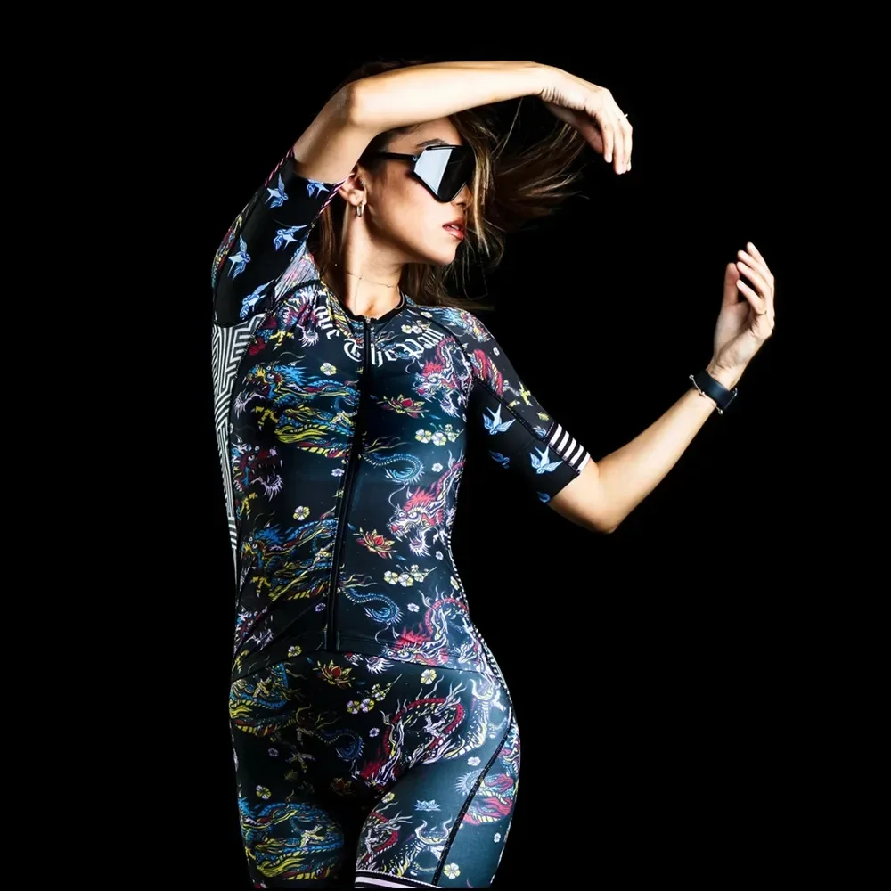 

RACE SUIT WOMENS love the pain woman triathlon ciclismo jersey cycling skinsuit summer Short sleeve bike suit clothes jumpsuit