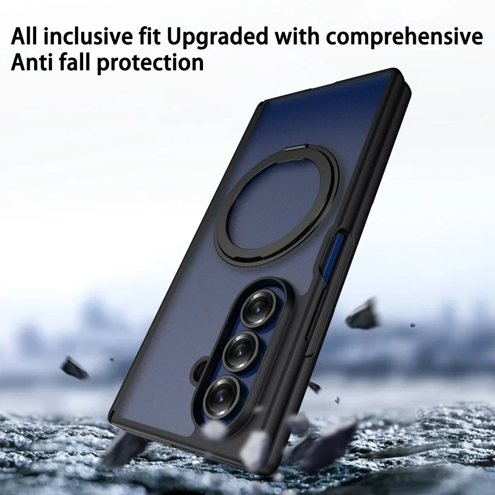 Magnetic 360° Rotating Stand Case with Hinge Protection and Screen Film Cover