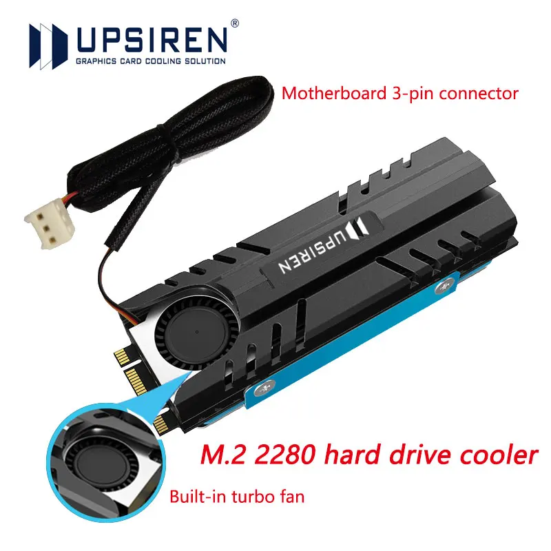 UPSIREN M.2 SSD Heat Sink 2280 Solid State Disk Air Circulation Cooler