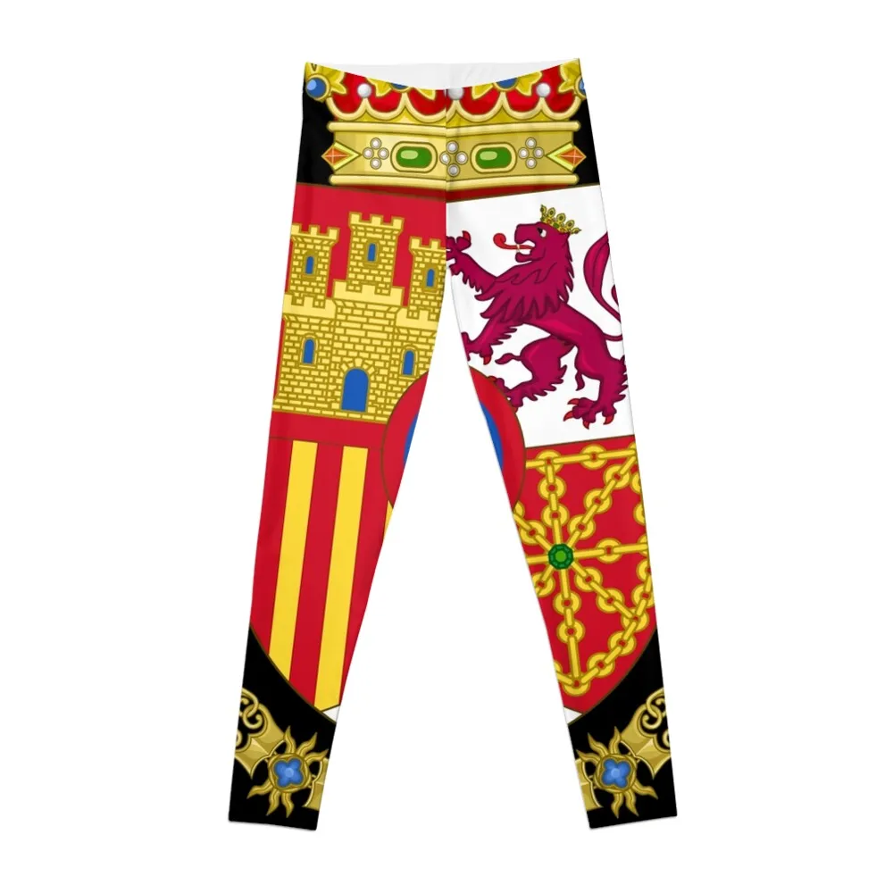 

King of Spain Coat of Arms Leggings gym womans Women's high waist sporty woman push up sports shirts gym Womens Leggings