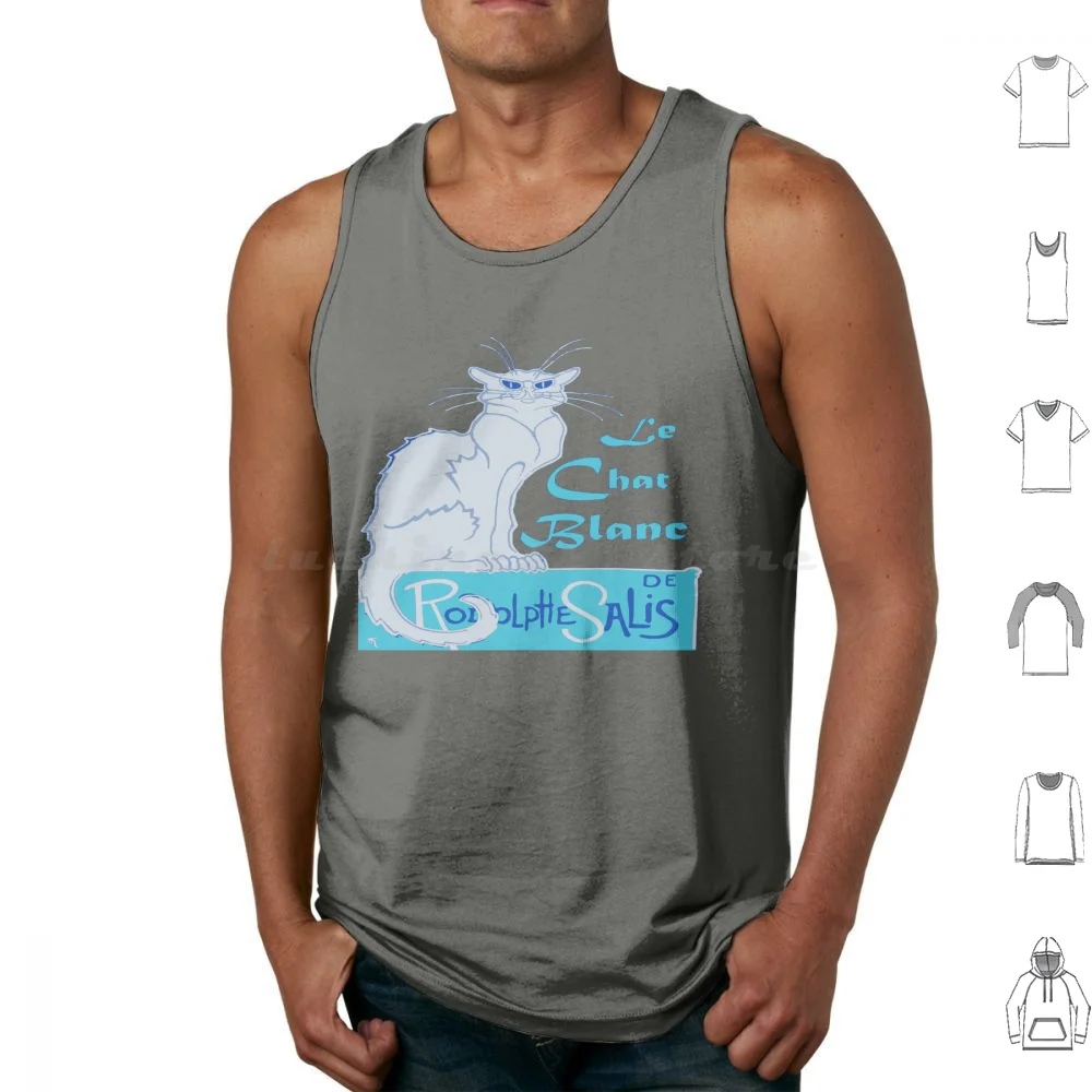 Le Chat Blanc A Le Char Parody Vector Canotte Gilet Senza Maniche Chat Le Chat Black Cat Avant Garde Cat Lovers Francophile