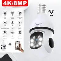WiFi Smart Home Light Bulb Camera 8MP 4K Home Indoor Baby Monitor PTZ Network Camera AI Automatic Tracking Supports Audio