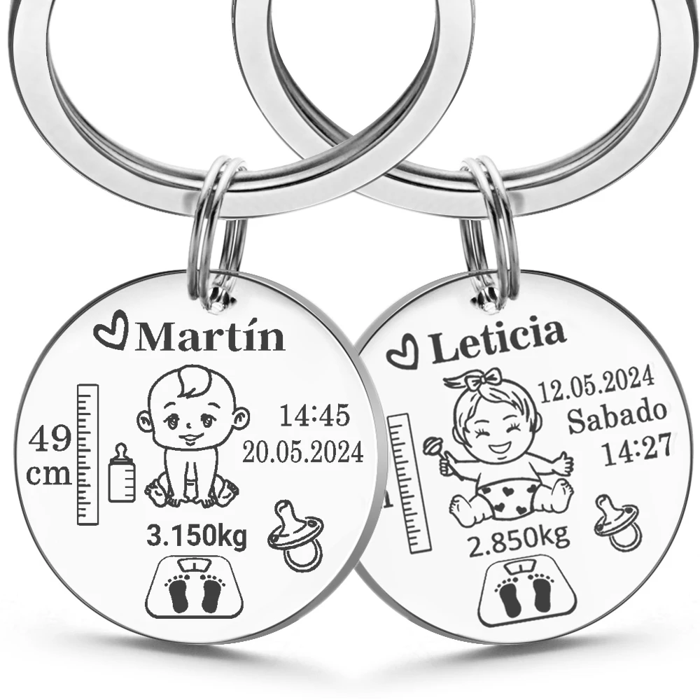 Name Keychains for Girls Cute Personalized Baby Boys Girls Keychain Name Birth for Newborn  Commemorate Keyring Customized New Mom Dad Gift P026 AliExpress 36