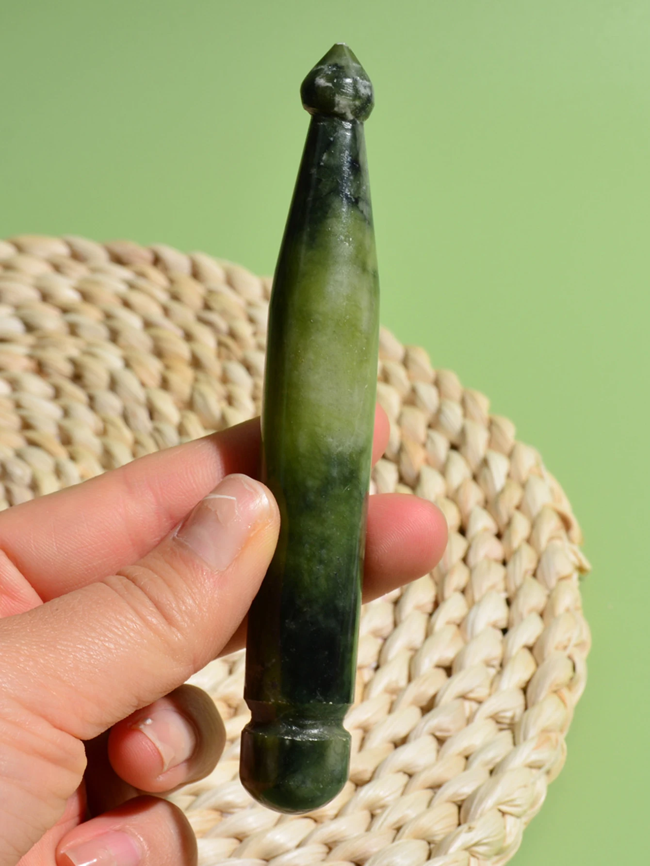 Natural Jade Stone Face Eye Massage Stick Jade Gua Sha Beauty Acupuncture Wand Natural Healing Stone Meridian Scraping Acupoint