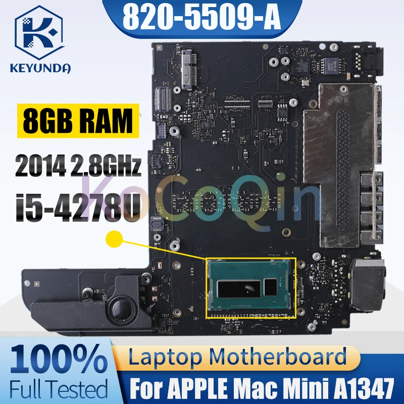 

Материнская плата 820-5509-A для APPLE Mac Mini A1347 2014 2,8 ГГц SR1ZV i5-4278U с памятью 8 ГБ, логическая плата