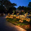 1/3 Head LED Solar Simulation Sunflower Lights Garden Yard Lawn Night Lights Landscape Lamp Home Decoration Flower Light 6