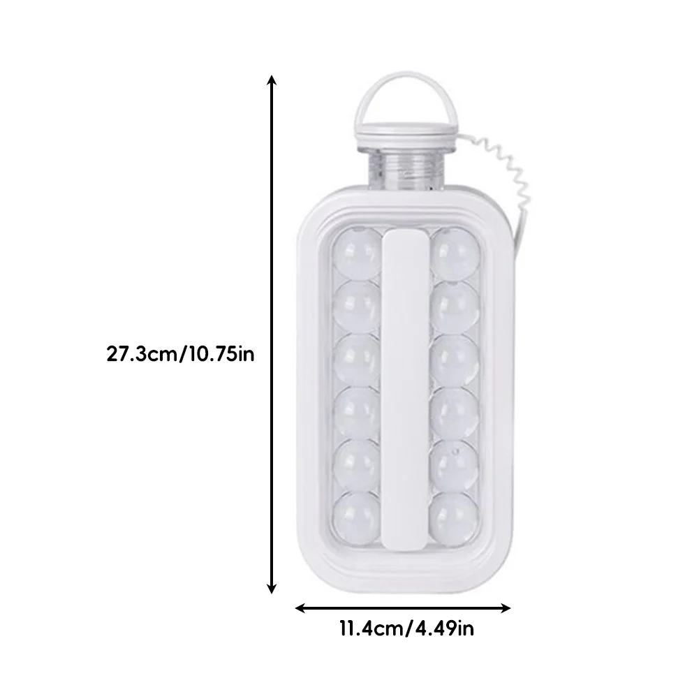 Ice Cube Tray 2-in-1 Portable Puck Making Water Bottle with 17 Grid Flat Lid Cooling Popsicle/Cube Molds